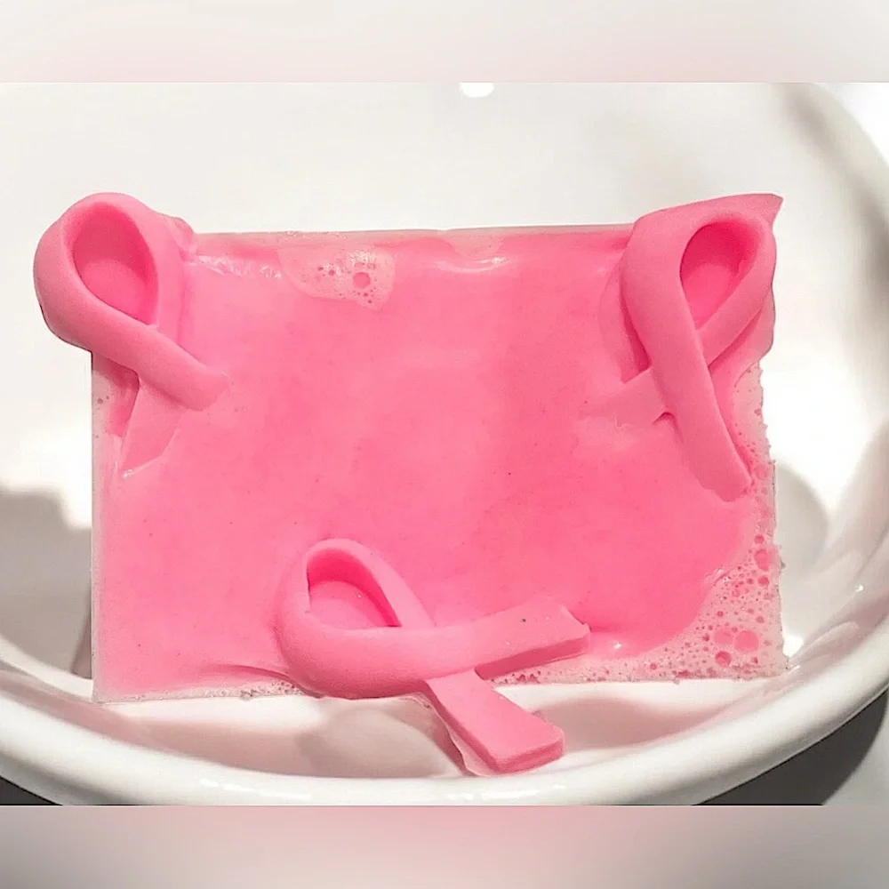Jasmine soap handmade breast cancer awareness 3x2in 6oz shea butter based